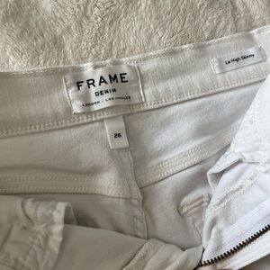 Frame Denim Le High Skinny White Jeans